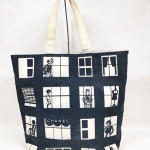 Authentic Chanel Coco Window Tote in Black